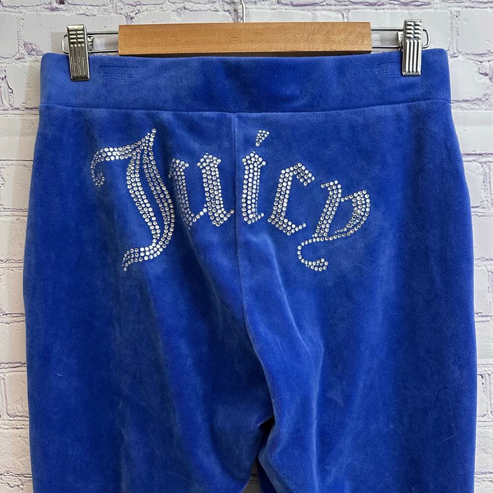 Juicy Couture Velour OG Big Bling Track Pants Regal Blue Women's Medium